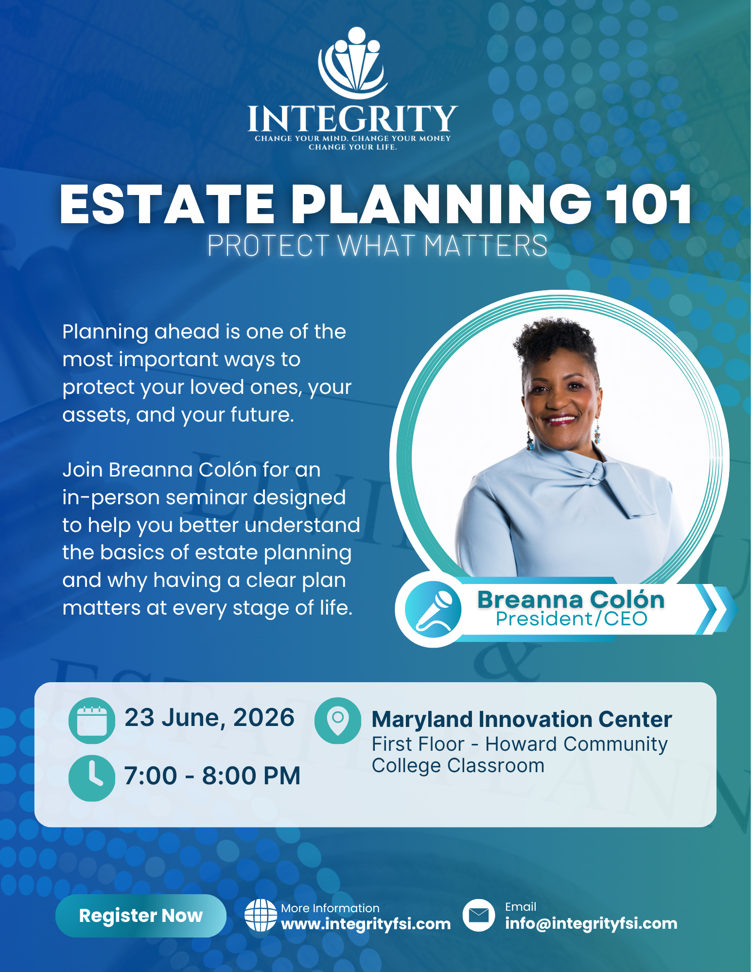Estate Planning Flyer by Integrity Financial Solutions, Inc.